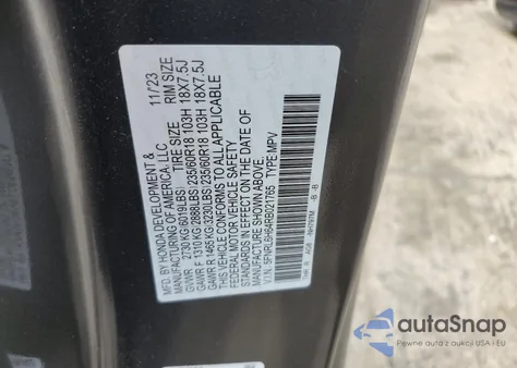 2024 Honda Odyssey Exl z USA, uszkodzony, nr VIN 5FNRL6H64RB021765